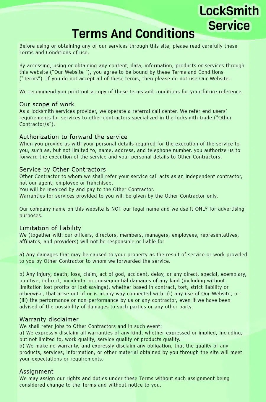 Dallas Locksmith Solution, Dallas, TX 469-893-4277 - terms-ls